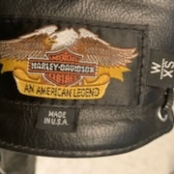 Ladies Harley Davidson Motorcycle Chaps w/ Heavy Elastic Thigh Insets - Picture 8 of 9